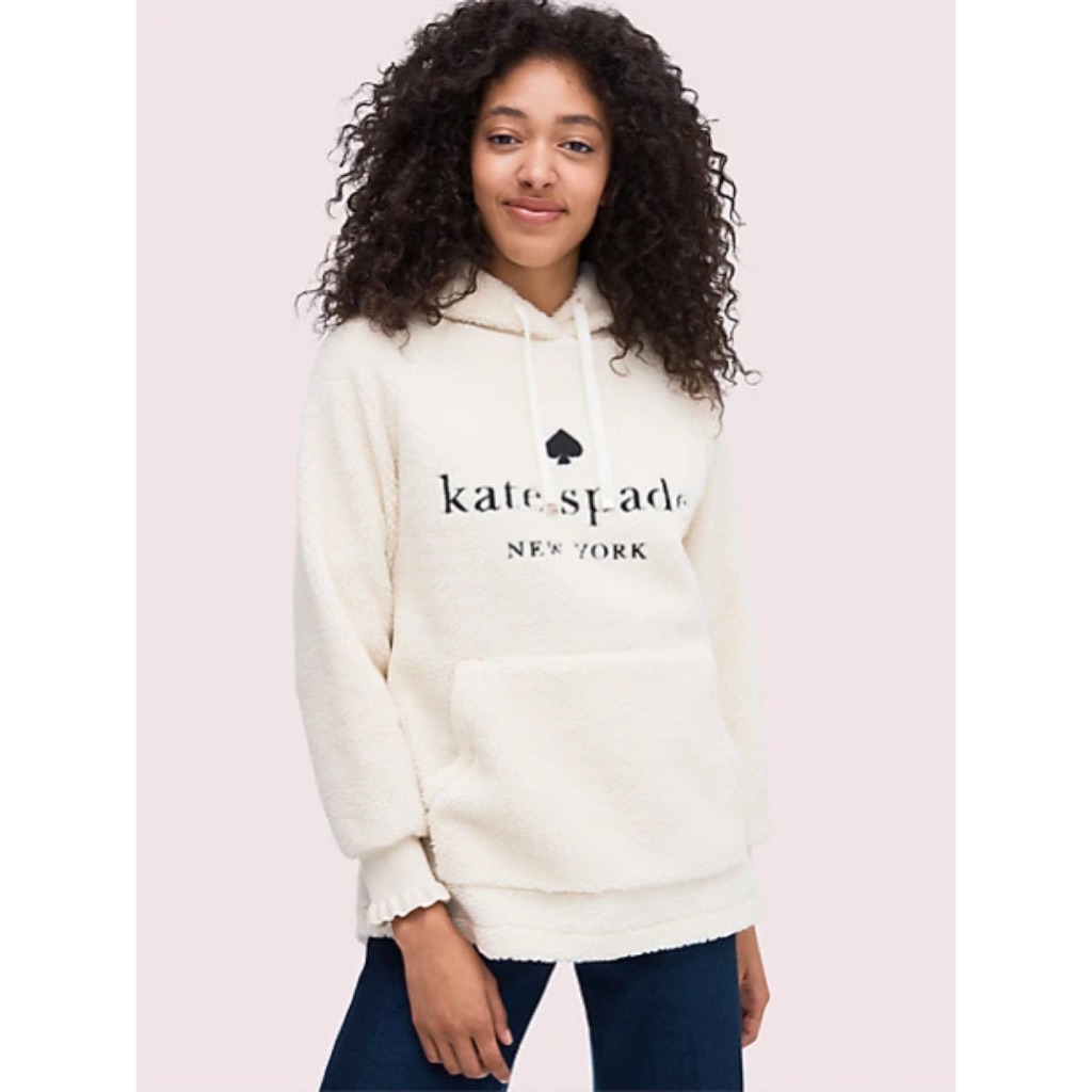 Nwt Kate Spade Logo Sherpa Hoodie